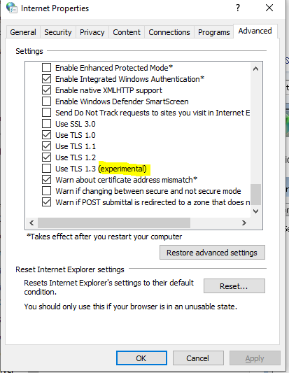 tls1.1 error