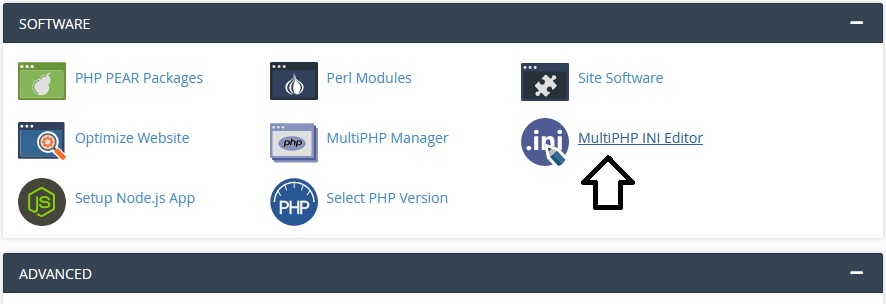 Cpanel Multiphp ini editor