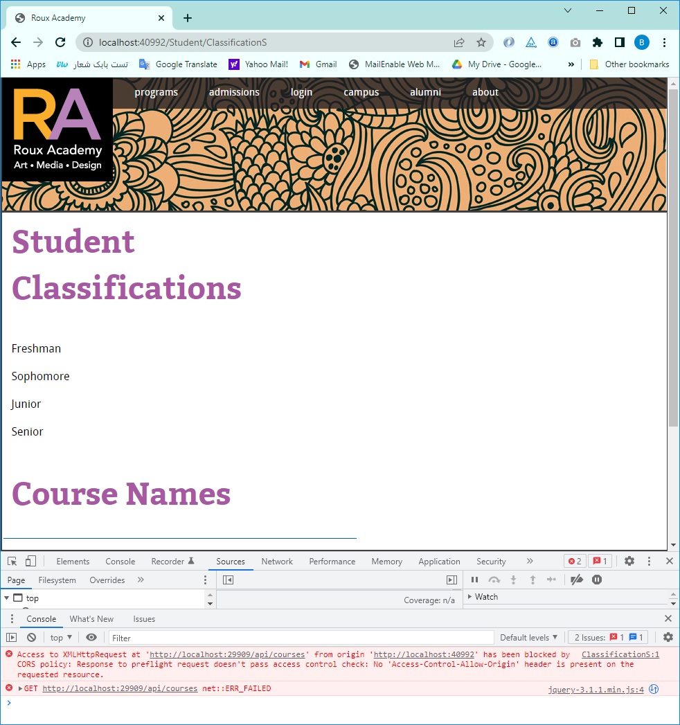 Define cross-origin resource sharing (CORS) policies - CORS Error