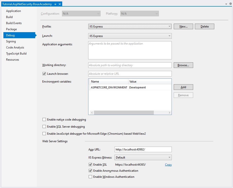 Protect client and server communications using SSL - Properties - Debig