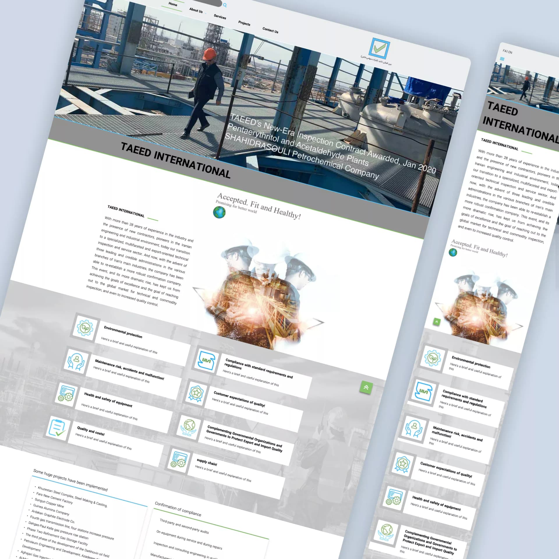 طراحی سایت شرکت مهندسی تایید