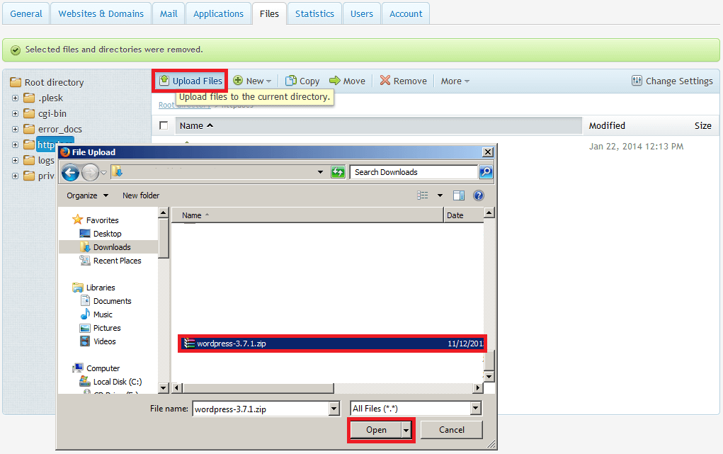 wordpress installation